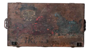 Painted Iron Folk Art Circus Trunk for D. Beer, c.1925
