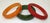 Chunky & Chic! Collection of 1940's carved plastic bangle bracelets that have the look of bakelite in a trio of autumnal...