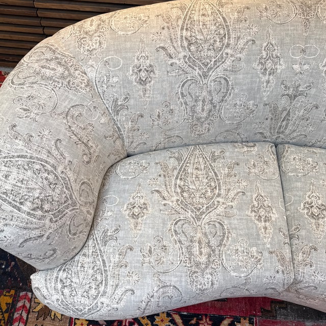 Late 20th Century Vladimir Kagan Style Paisley Print Loveseat For Sale - Image 5 of 12