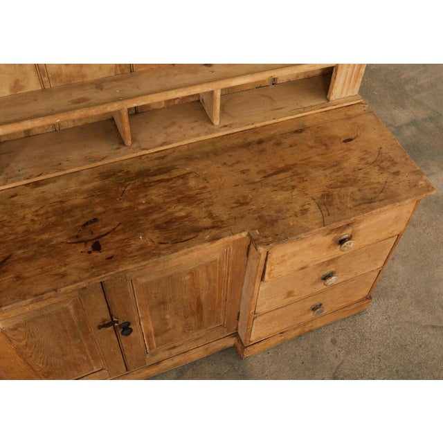 Camel 18th Century French Provincial Pine Farmhouse Dresser With Cupboard For Sale - Image 8 of 12