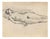 Mino Maccari, Reclined Nude, Watercolor and Charcoal, 1930s For Sale