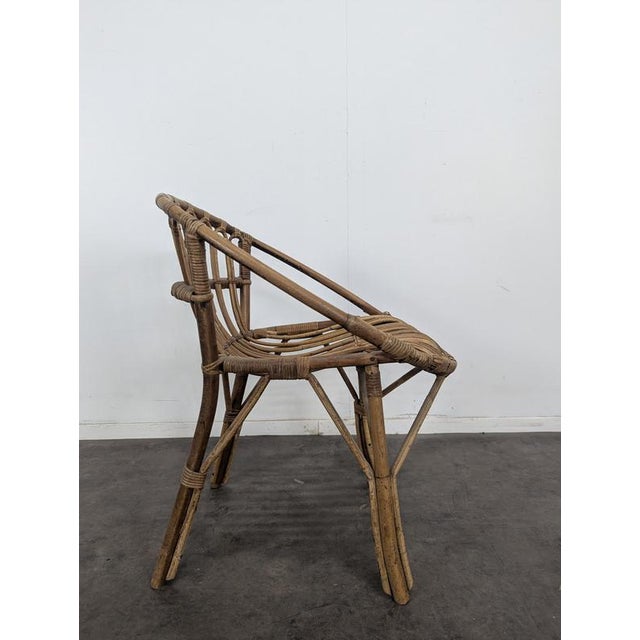 Vintage Bamboo and Rattan Armchair For Sale - Image 3 of 7