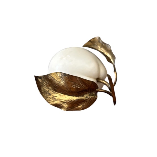 Vintage Italian Marble Lemon With Brass Leaves For Sale In Los Angeles - Image 6 of 7