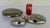 Original retail $987, stylish Revelations Modern Mirror Cabochons Sculptures Set of 3, showroom floor samples 9x8x2 8x6x2...