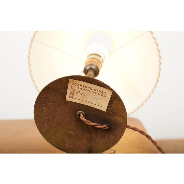 Table Lamp with Brass Base by Arthur Streit, 1930s For Sale - Image 11 of 14