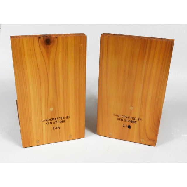 1990s 1992 Handmade Wood Truck Bookends For Sale - Image 5 of 9