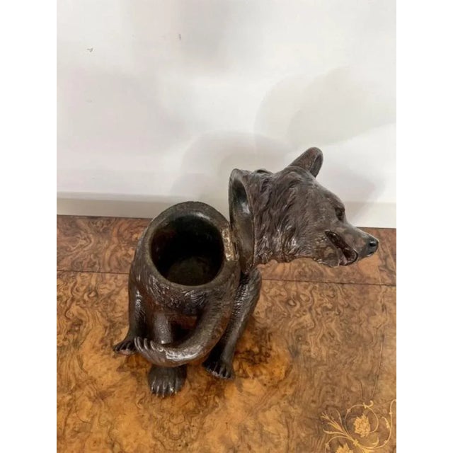 Large Antique 19th Century Victorian Carved Black Forest Bear, 1860s For Sale - Image 10 of 12