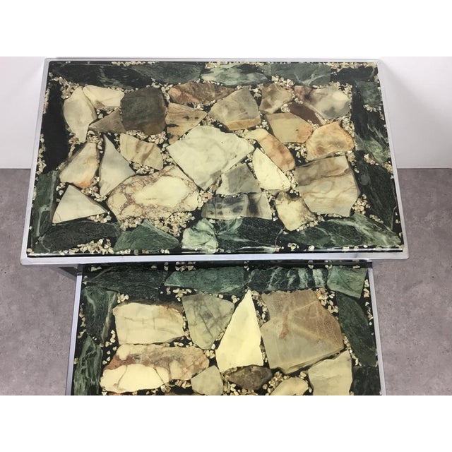 1960s Chrome & Marble Nest of Tables, 1960s, Set of 3 For Sale - Image 5 of 17