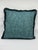 2020s Teal Tweed Throw Pillow Cover With Fringe For Sale - Image 5 of 8