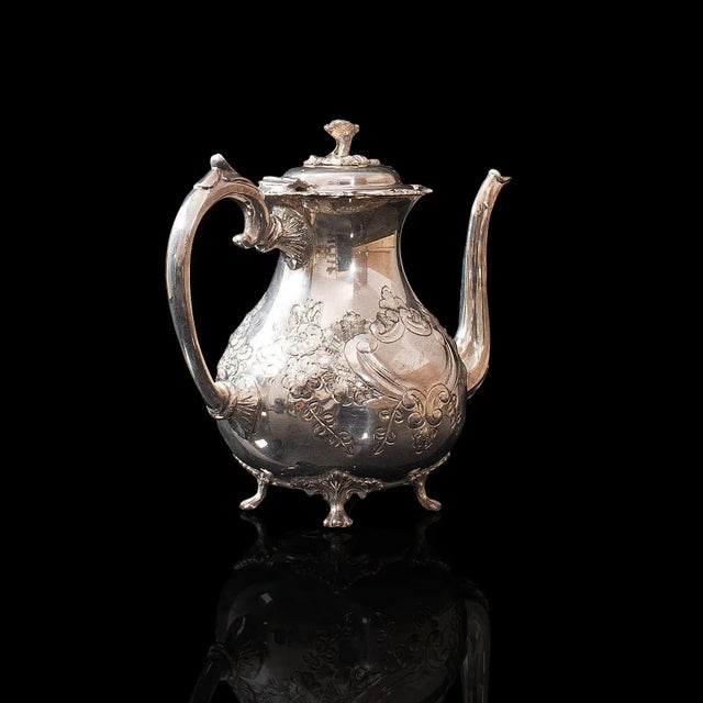 Circa 1900s Antique English Hand-Chased Silverplate Tea Service - 4 Pieces For Sale - Image 6 of 13