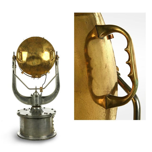 Vintage Iron and Brass Boat Projector For Sale - Image 3 of 9
