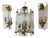 Art Deco Large Wall Lamps and Chandelier with 12 Lamps, 1970s, Set of 3 For Sale