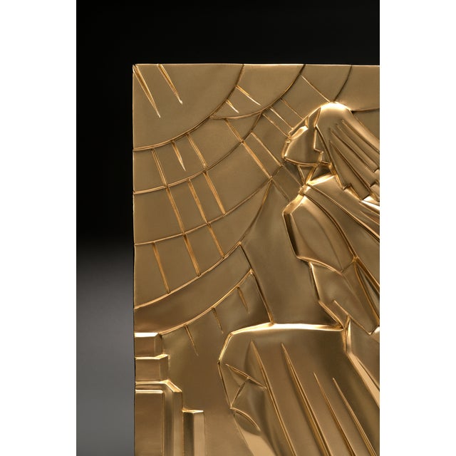 Sculpture Materials Art Deco Bas-Relief Gold After Rene Paul Chambellan, Chanin Building New York City For Sale - Image 7 of 18