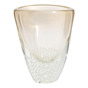 Hand-Blown Modern Murano Vase With 24-Karat Gold Flecks and Bubbles