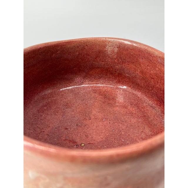Vintage Japanese Aka-Raku Chawan With Original Wooden Box For Sale - Image 6 of 13