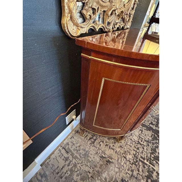 Wood Mahogany Demilune Cabinet by Kindel For Sale - Image 7 of 14