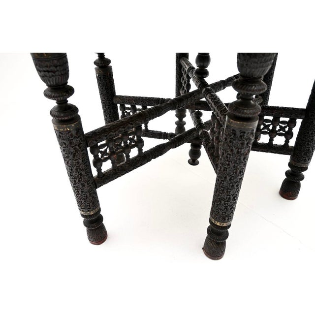 Antique Indian Tray Top Coffee Table, 1880s For Sale - Image 10 of 11