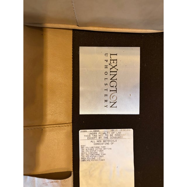 Unused Lexington Camel Leather Sofa With Nailhead Trim For Sale - Image 9 of 9