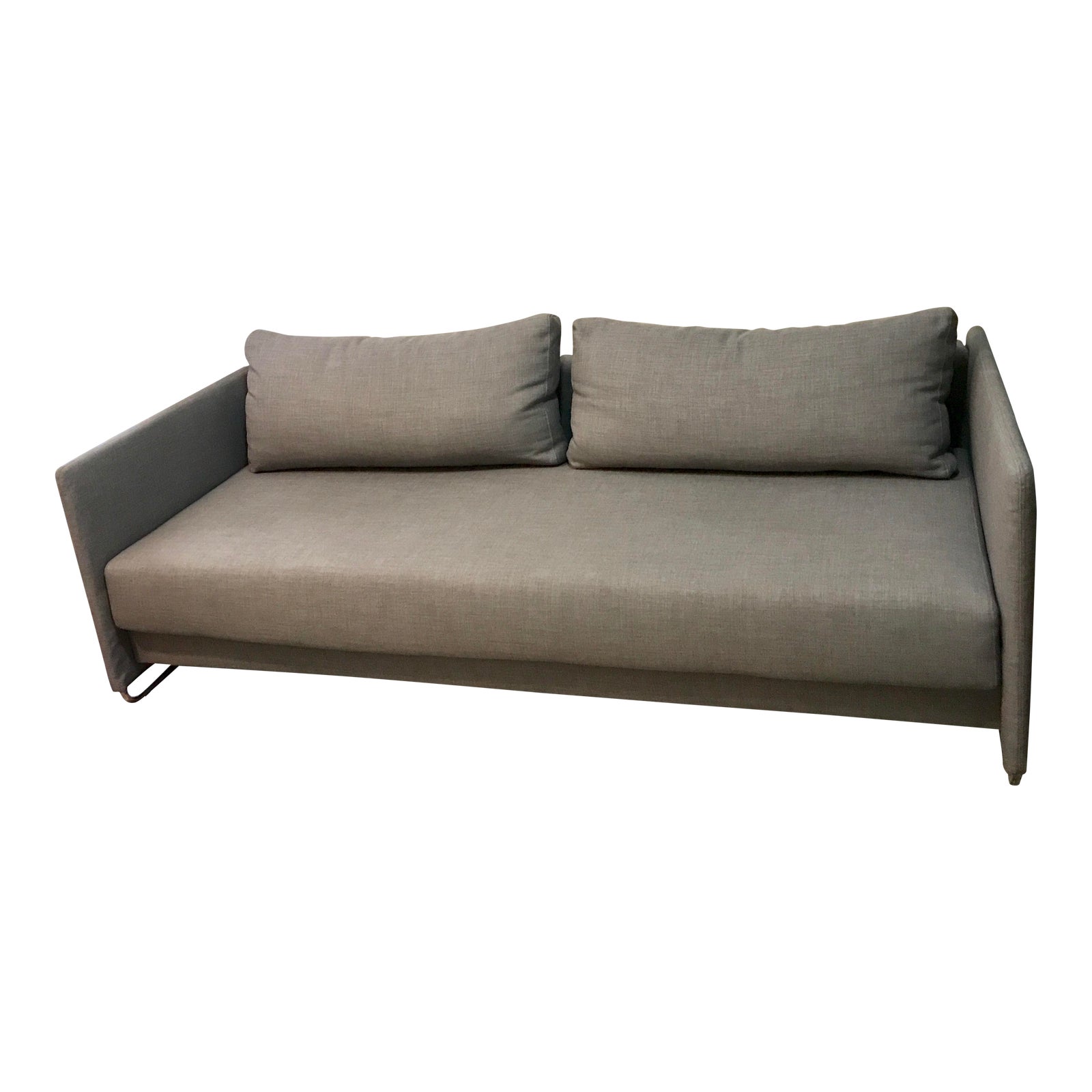CB2 Tandom Microgrid Grey Sleeper Sofa Chairish