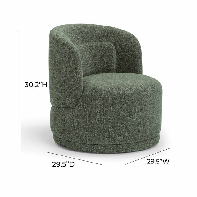 Dark Green Massa Textured Green Swivel Accent Chair For Sale - Image 8 of 8