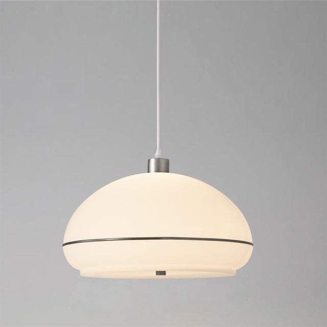 2020s Nova of California Morelli Pendant Ceiling Light - Modern Lighting Fixure, Lucite Shade, Satin Nickel Base For Sale - Image 5 of 6
