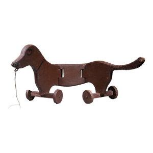 Vintage Wooden Jointed Wiener Dog c.1940