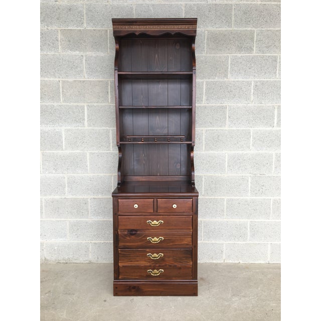 Ethan Allen Antiqued Tavern Pine 2 Piece Bookcase (Finish 212) Chairish