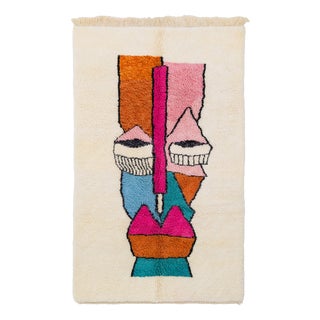 Hand-Knotted Wool Rug by Azele Studio For Sale