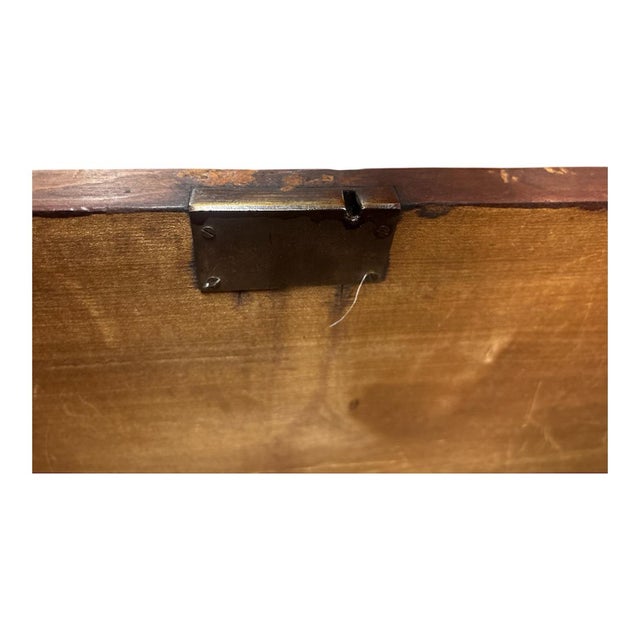 Brown Dovetail Antique Wood Trunk Primitive Wood Box With Candle Box Hope Chest Coffee Table For Sale - Image 8 of 8