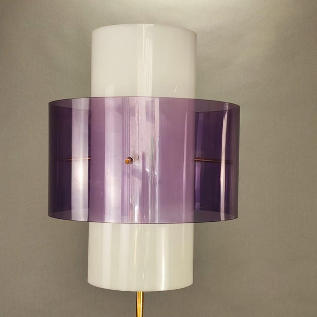 Contemporary Vintage Floor Lamp with Purple Shade, 1970s For Sale - Image 3 of 9