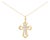Gold Vermeil Diamond Accent Roman Cross Pendant Necklace For Sale