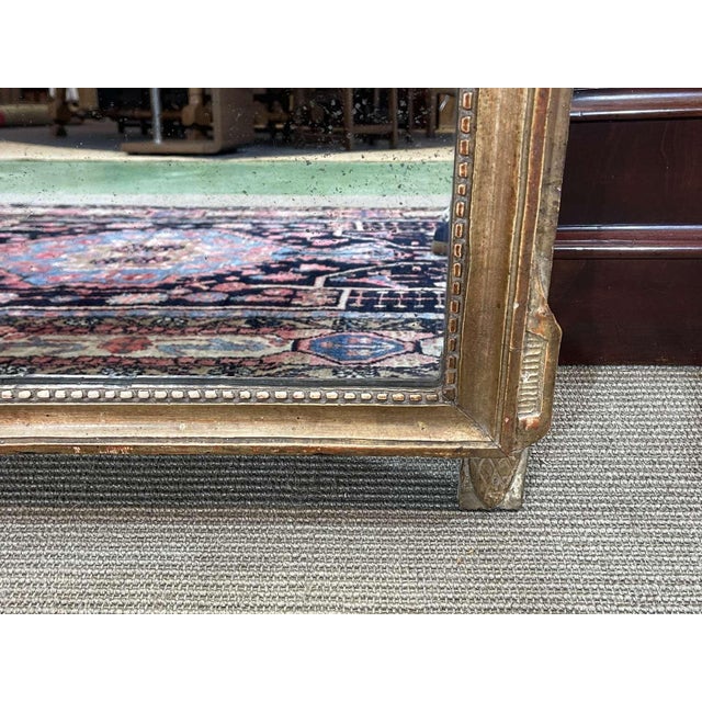 Wood 18th Century Louis XVI Style Mirror in Gilt Wood For Sale - Image 7 of 9