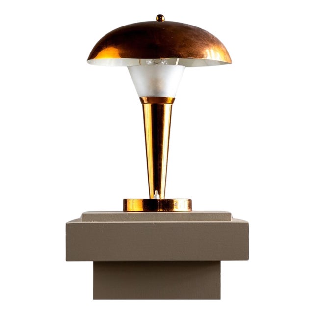 Art Deco "Mushroom" Copper Table Lamp, around 1920/30 For Sale