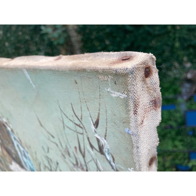 Original Oil Painting on Canvas 'Lapin Agile in Snow', Montmartre Paris Cabaret, Early-Mid 20th Century, Signed For Sale - Image 9 of 13