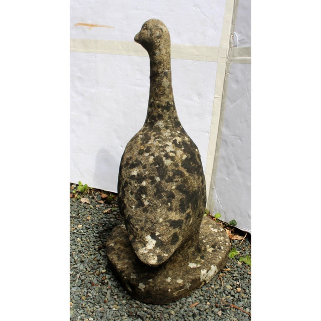 Early-Mid 20th Century English Cast Stone Goose Garden Ornament For Sale - Image 4 of 5