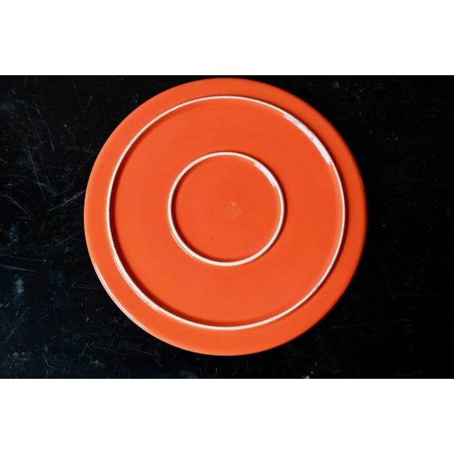 Boho Chic Orange Cheese Bell from Ceramic Elchinger, 1950s For Sale - Image 3 of 11