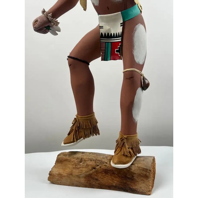 Hopi Owl Kachina Native American Carved Wood Figure, Signed, Late 20th Century 1990's For Sale - Image 13 of 18