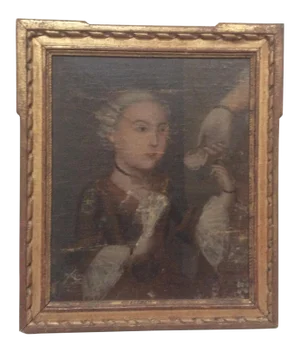 Distressed 18th Century Painting Fragment of a Little Girl