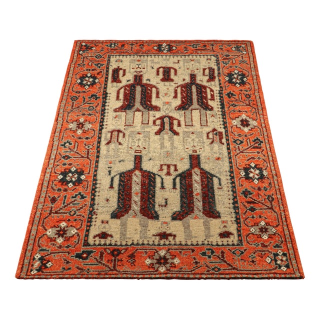 2010s Rug & Kilim’s Burano Rug in Beige With Human Pictorials and Floral Patterns For Sale - Image 5 of 8