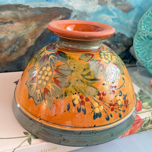 F F Griffi Corsica Terracotta 10" Pedestal Bowl For Sale - Image 9 of 10