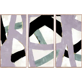 Weave Triptych: Mauve Art Print - Framed For Sale