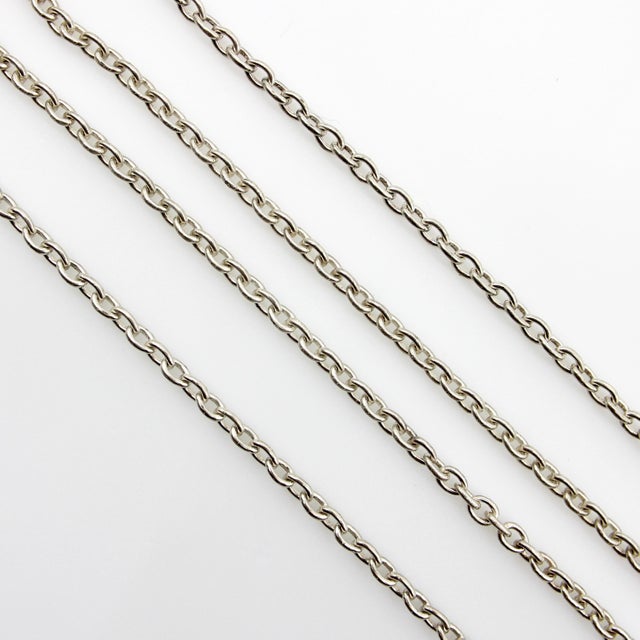 1900-1909 Edwardian Sterling Silver Handmade Chain For Sale - Image 4 of 5