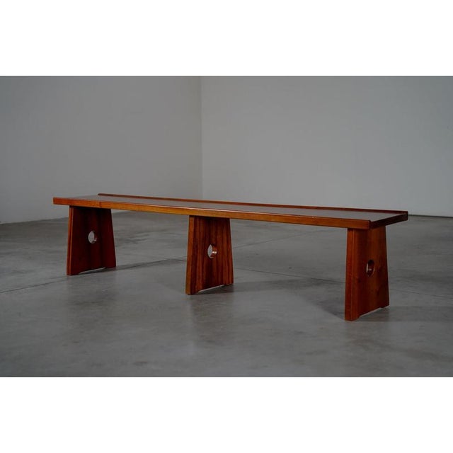 Vintage Brazilian Bench in Wood, 1980s For Sale - Image 4 of 9