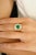 Vintage Style Cushion Cut Emerald Ring Size 6 18k Solid Gold For Sale - Image 4 of 12