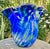 Glass Large Blue Swirl Ruffled Handkerchief Art Glass Vase | Studio Glass Fazzoletto 15"h Artist Signed For Sale - Image 7 of 18