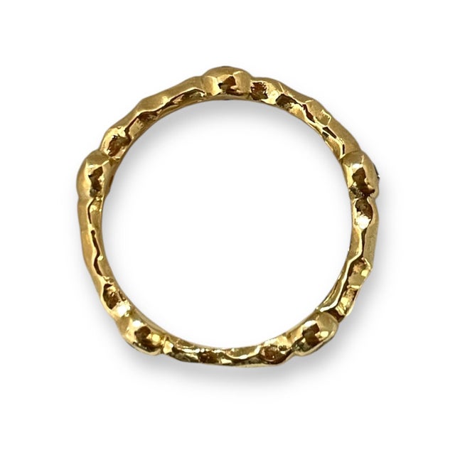 Textured 14k Gold Ring With 0.15 TCW Dazzling Diamonds, Size 6.5 For Sale - Image 4 of 7