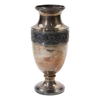 Vintage Silver-Plated Classical Urn Vase, 1960s For Sale