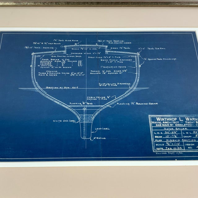 Motor Sailor Blueprint by Winthrop Warner For Sale - Image 4 of 8