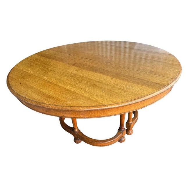 Antique Edwardian Era 54" Round Quarter Sawn Oak Dining Table Chairish