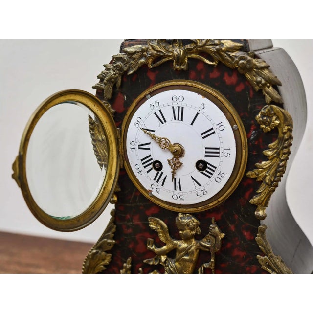 Black 19th Century Boulle Table Clock For Sale - Image 8 of 10